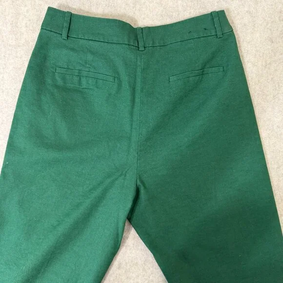 J.Crew Kallie Pant 6T TALL Green Linen Blend Ankle Career Work - Picture 10 of 12